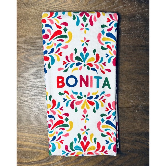 Other - NEW Bonita Fiesta Kitchen Towel Colorful Embroidered Cotton 18 x 27 Mexicana